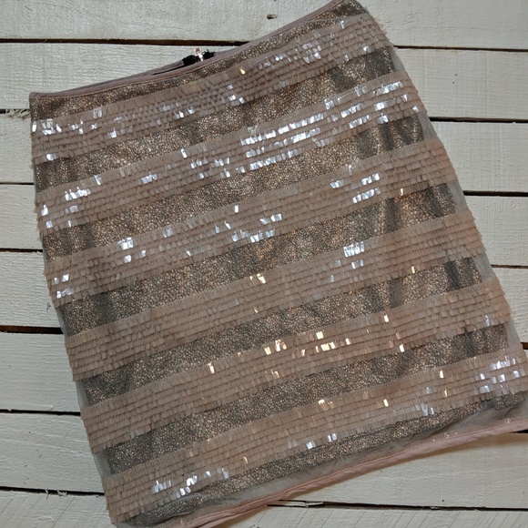 Mink Pink Rose Gold Sequin Skirt (size XS) - Picture 2 of 4